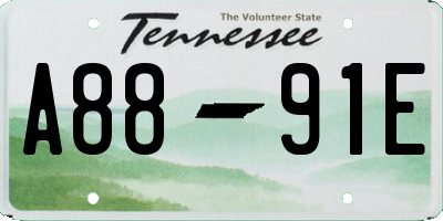 TN license plate A8891E
