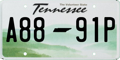 TN license plate A8891P
