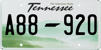 TN license plate A8892O