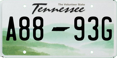 TN license plate A8893G