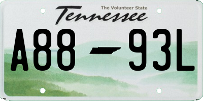 TN license plate A8893L