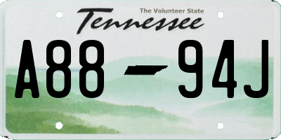 TN license plate A8894J