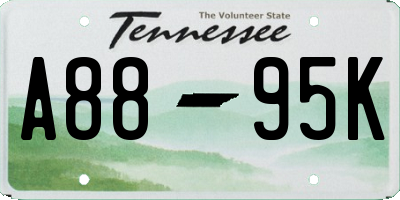 TN license plate A8895K