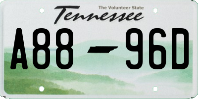 TN license plate A8896D