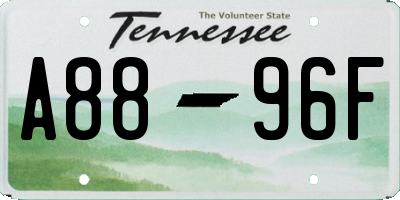 TN license plate A8896F