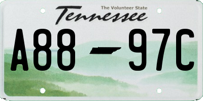 TN license plate A8897C