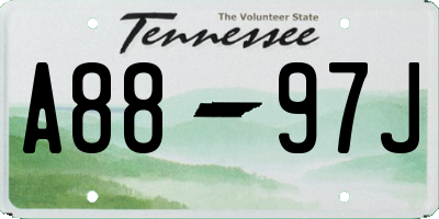 TN license plate A8897J