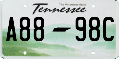 TN license plate A8898C