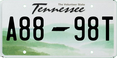 TN license plate A8898T