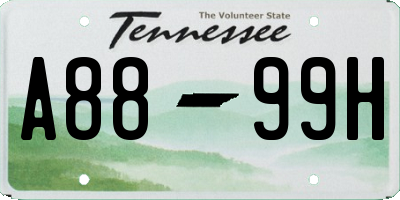 TN license plate A8899H