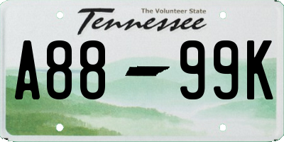 TN license plate A8899K