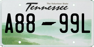 TN license plate A8899L