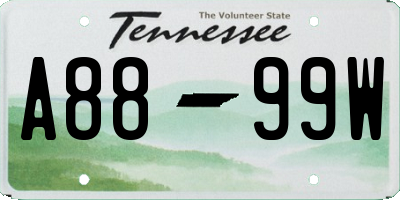 TN license plate A8899W
