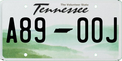 TN license plate A8900J
