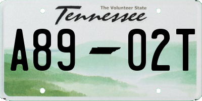 TN license plate A8902T
