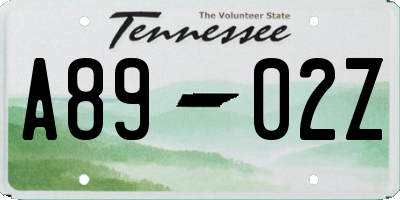 TN license plate A8902Z