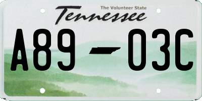 TN license plate A8903C