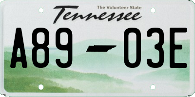 TN license plate A8903E