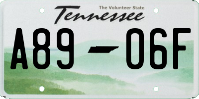 TN license plate A8906F