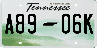 TN license plate A8906K