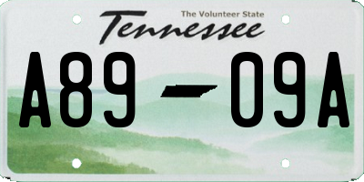TN license plate A8909A