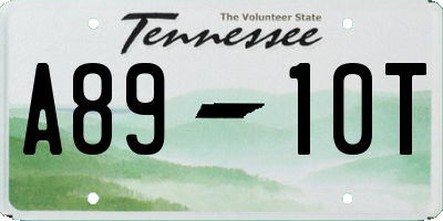 TN license plate A8910T