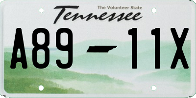 TN license plate A8911X