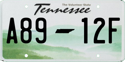TN license plate A8912F