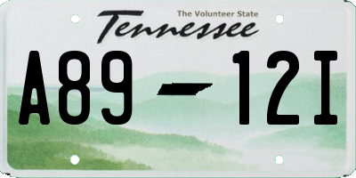 TN license plate A8912I