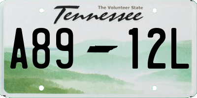 TN license plate A8912L