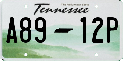 TN license plate A8912P