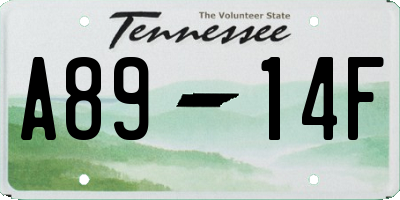 TN license plate A8914F