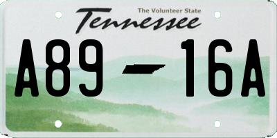 TN license plate A8916A