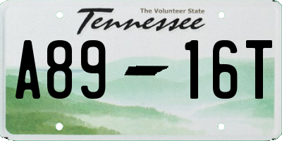 TN license plate A8916T
