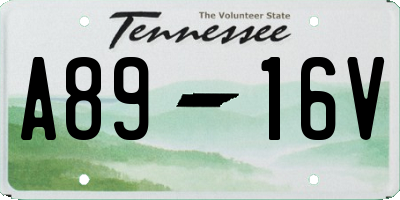 TN license plate A8916V