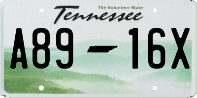 TN license plate A8916X