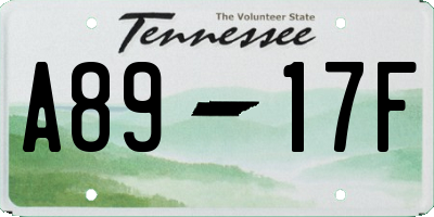 TN license plate A8917F