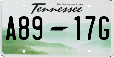 TN license plate A8917G