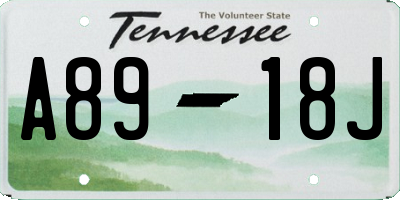 TN license plate A8918J