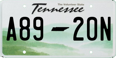 TN license plate A8920N