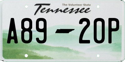 TN license plate A8920P
