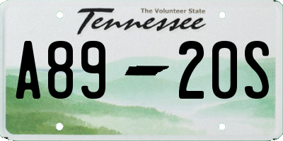 TN license plate A8920S