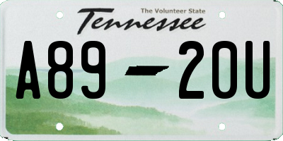 TN license plate A8920U