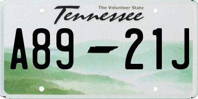 TN license plate A8921J
