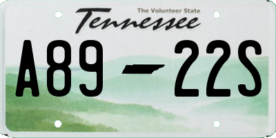 TN license plate A8922S