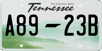 TN license plate A8923B