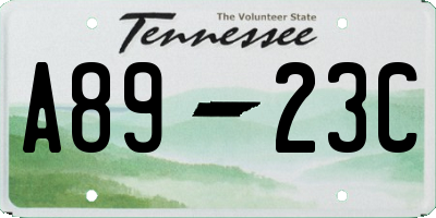 TN license plate A8923C