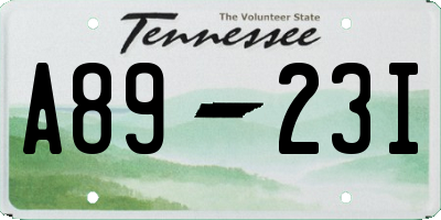 TN license plate A8923I