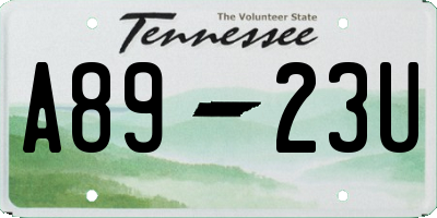 TN license plate A8923U