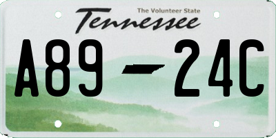 TN license plate A8924C